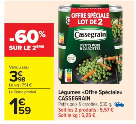 Légumes «Offre Spéciale» CASSEGRAIN