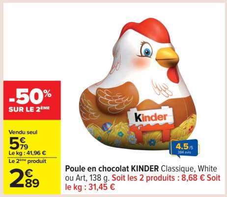 Poule en chocolat KINDER