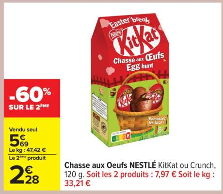Chasse aux Oeufs NESTLÉ KitKat ou Crunch