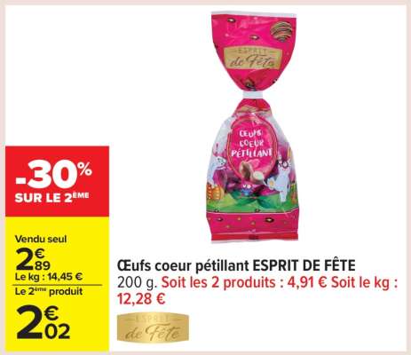 Œufs coeur pétillant ESPRIT DE FÊTE