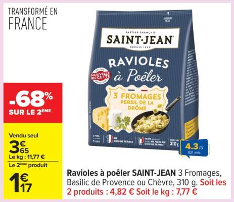 RAVIOLES À POÊLER "SAINT JEAN"