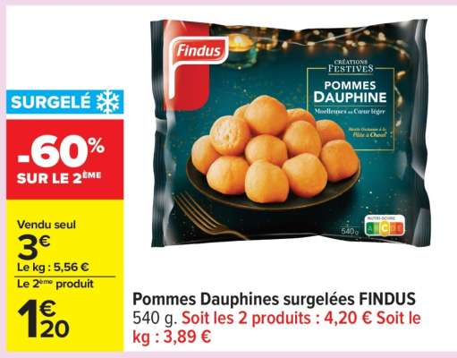 Pommes Dauphines surgelées FINDUS