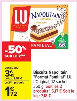 Biscuits Napolitain "Format Familial" LU