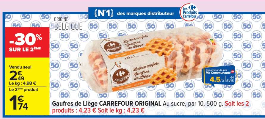 Gaufres de Liège CARREFOUR ORIGINAL