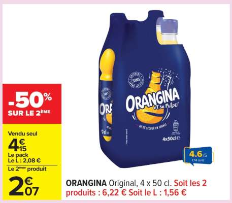 ORANGINA Original, 4 x 50 cl