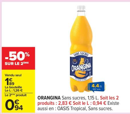 ORANGINA Sans sucres