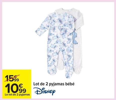 Lot de 2 pyjamas bébé