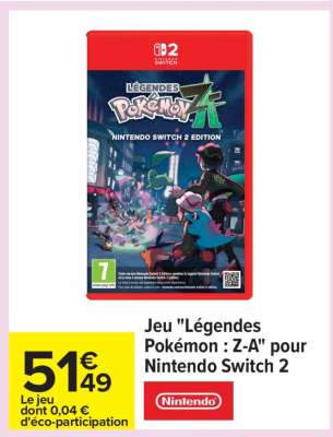 Jeu "Légendes Pokémon : Z-A" pour Nintendo Switch 2
