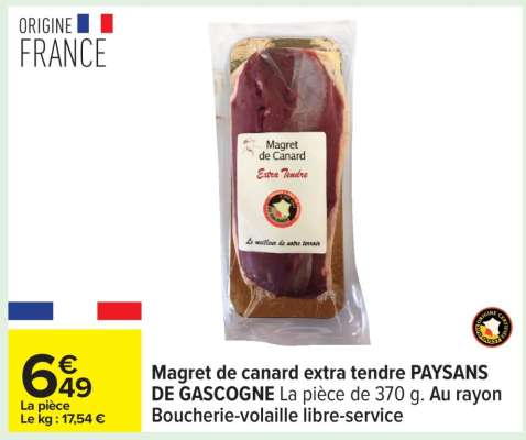 Magret de canard extra tendre  PAYSANS DE GASCOGNE