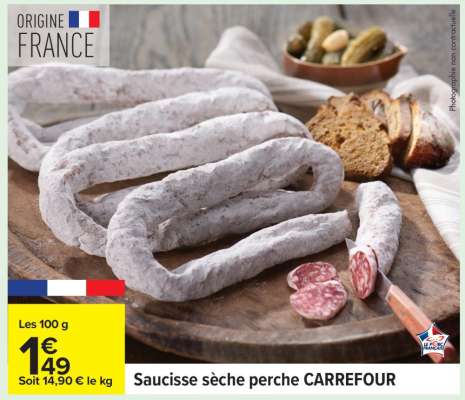 Saucisse sèche perche CARREFOUR