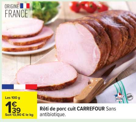 Rôti de porc cuit CARREFOUR