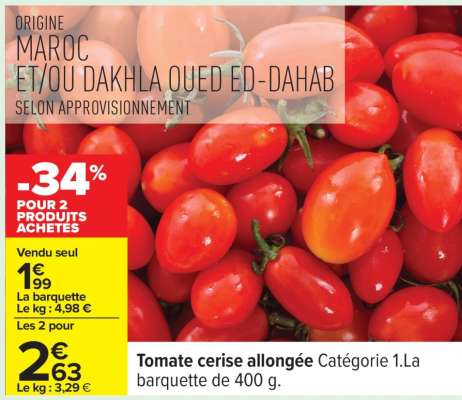 Tomate cerise allongée