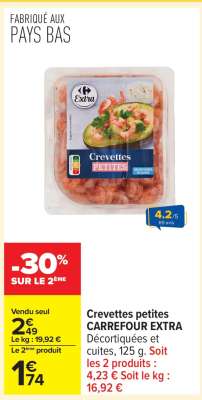 Crevettes petites CARREFOUR EXTRA