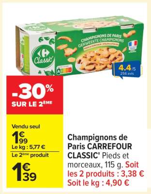 Champignons de Paris CARREFOUR CLASSIC'
