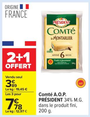 Comté A.O.P. PRÉSIDENT