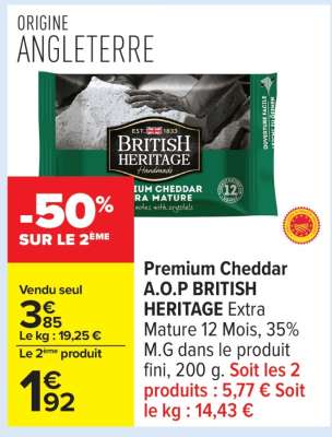 Premium Cheddar A.O.P BRITISH HERITAGE