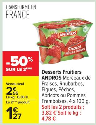 Desserts fruitiers ANDROS