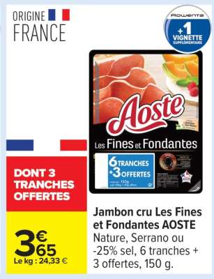 JAMBON CRU LES FINES ET FONDANTES “AOSTE”