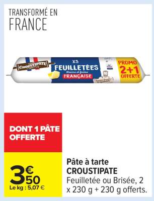 PÂTE À TARTE CROUSTIPATE