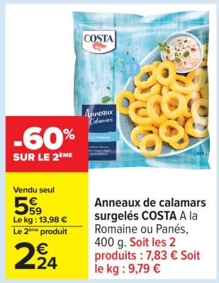 ANNEAUX DE CALAMARS SURGELÉS "COSTA"