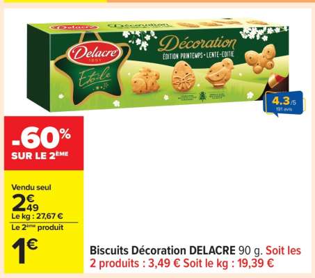 Biscuits Décoration DELACRE 90 g