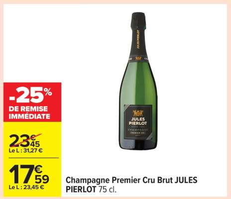 Champagne Premier Cru Brut JULES PIERLOT 75 cl