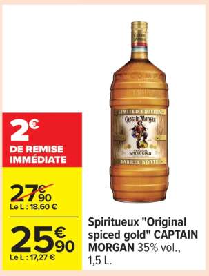 Spiritueux "Original spiced gold" CAPTAIN MORGAN