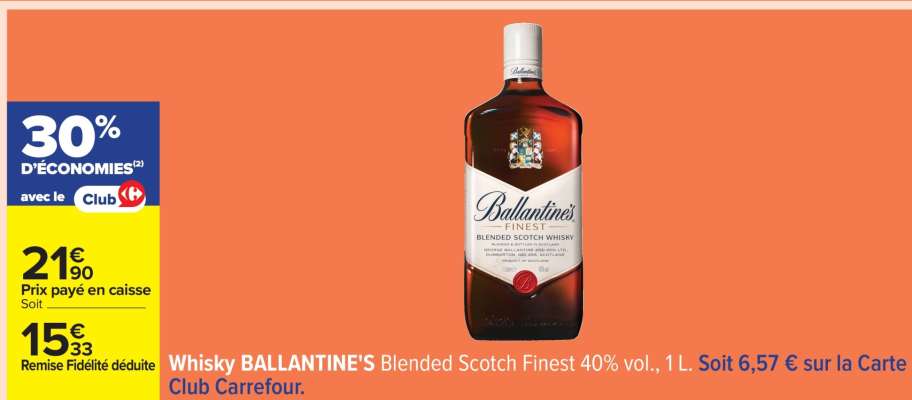 Whisky BALLANTINE'S Blended Scotch Finest 40% vol., 1L