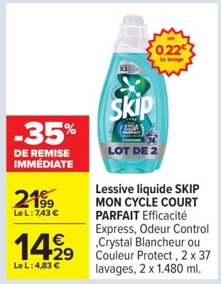 Lessive liquide SKIP MON CYCLE COURT PARFAIT