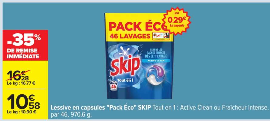 Lessive en capsules "Pack Éco" SKIP