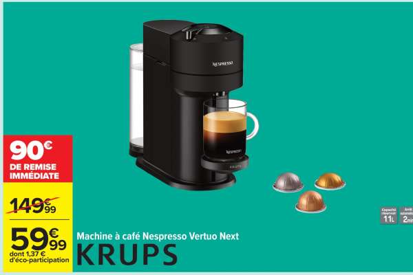 KRUPS Machine à café Nespresso Vertuo Next