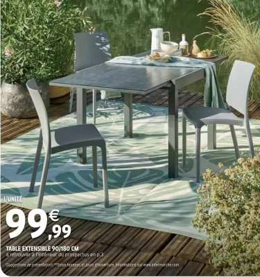 TABLE EXTENSIBLE 90/180 CM