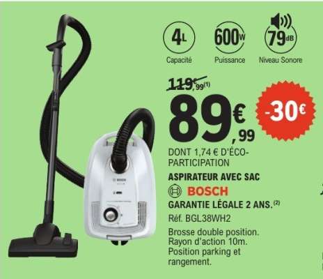 Aspirateur avec sac BOSCH