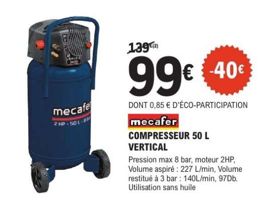 COMPRESSEUR 50 L VERTICAL