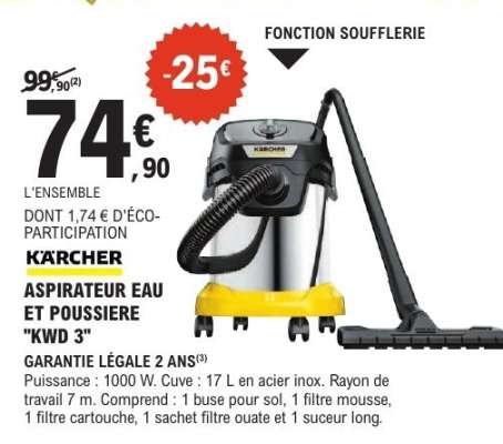 ASPIRATEUR EAU ET POUSSIERE "KWD 3"