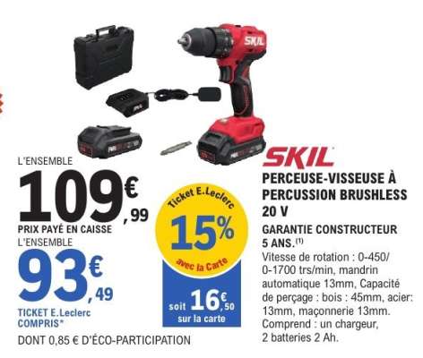 SKIL PERCEUSE-VISSEUSE À PERCUSSION BRUSHLESS 20 V