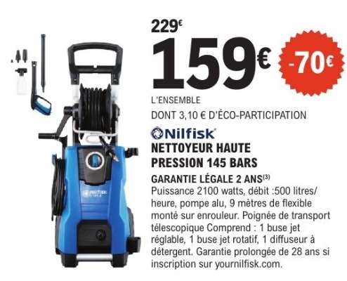 Nilfisk Nettoyeur Haute Pression 145 Bars