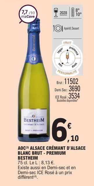 AOC ALSACE CRÉMANT D'ALSACE BLANC BRUT - PREMIUM BESTHEIM