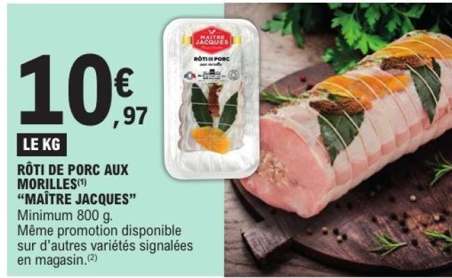 RÔTI DE PORC AUX MORILLES "MAÎTRE JACQUES"
