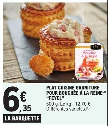 PLAT CUISINE GARNITURE POUR BOUCHEE A LA REINE "FEYEL"