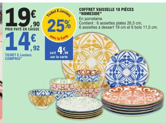 Coffret Vaisselle 18 Pièces 'HOMESIDE'