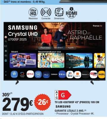 TV LED 43U7005F 43" (POUCES) 109 CM