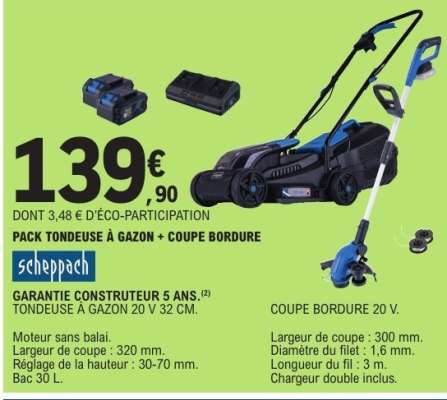 PACK TONDEUSE À GAZON + COUPE BORDURE