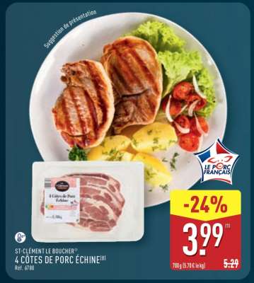4 Côtes de Porc Échine