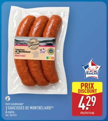 3 SAUCISSES DE MONTBÉLIARD