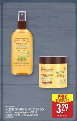 Évoluderm Masque Cheveux ou Huile Sèche