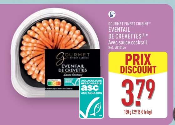 GOURMET FINEST CUISINE ÉVENTAIL DE CREVETTES