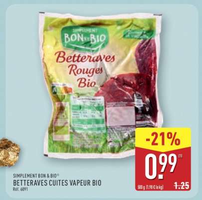 BETTERAVES CUITES VAPEUR BIO