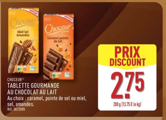CHOCEUR TABLETTE GOURMANDE AU CHOCOLAT AU LAIT
