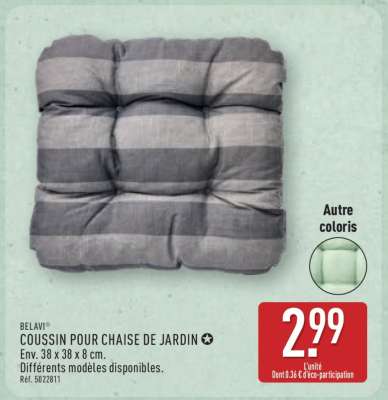 COUSSIN POUR CHAISE DE JARDIN